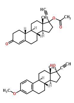 (17Alpha)-17-(acetyloxy)-19-norpregn-4-en-20-yn-3-one mixt. with (17alpha)-3-methoxy-19-norpregna-1,3,5(10)-trien-20-yn-17-ol Structure,51367-42-1Structure