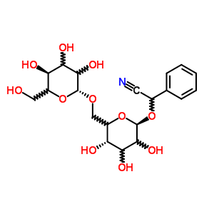 Alpha-[(6-o-beta-d-glucopyranosyl-beta-d-glucopyranosyl)oxy]-benzeneacetonitrile Structure,51371-34-7Structure