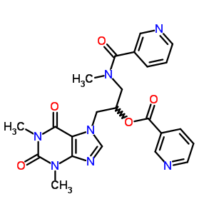 1,3-Dimethyl -7-[2-(nicotinoyloxy)-3-(n-nicotinoyl -n-methylamino)propyl ]-1h-purine-2,6(3h,7h)-dione Structure,51920-68-4Structure