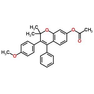 2H-1-benzopyran-7-ol,3-(4-methoxyphenyl)-2,2-dimethyl-4-phenyl-, 7-acetate Structure,5218-96-2Structure