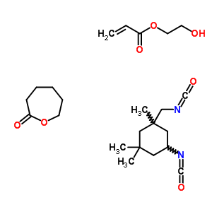 2-Propenoic acid, 2-hydroxyethyl ester, polymer with 5-isocyanato-1-(isocyanatomethyl)-1,3,3-trimethylcyclohexane and 2-oxepanone Structure,52404-32-7Structure