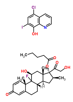 (11Beta,16beta)-9-fluoro-11,21-dihydroxy-16-methyl-17-((1-oxopentyl)oxy)-pregna-1,4-diene-3,20-dione mixt. with 5-chloro-7-iodo-8-quinolinol Structure,53262-70-7Structure