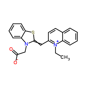 2-[[3-(Carboxylatomethyl)benzothiazol-2(3h)-ylidene]methyl]-1-ethylquinolinium Structure,53288-83-8Structure