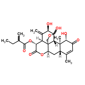 11Beta,20-epoxy-1beta,11alpha,12alpha-trihydroxy-15beta-(2-methyl-1-oxobutoxy)picrasa-3,13(21)-diene-2,16-dione Structure,53683-70-8Structure