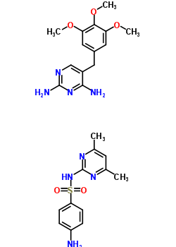 4-Amino-n-(4,6-dimethyl-2-pyrimidinyl)benzensulfonamide mixt. with 5-((3,4,5-trimethoxyphenyl)methyl)-2,4-pyrimidinediamine Structure,54242-79-4Structure