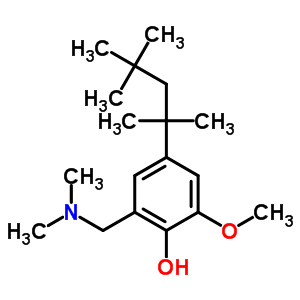 Phenol,2-[(dimethylamino)methyl]-6-methoxy-4-(1,1,3,3-tetramethylbutyl)- Structure,5430-63-7Structure