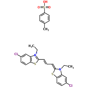 5-Chloro-2-(3-(5-chloro-3-ethyl-2(3h)-benzothiazolylidene)-1-propenyl)-3-ethyl-benzothiazolium salt with 4-methylbenzenesulfonic acid (1: 1) Structure,54350-28-6Structure