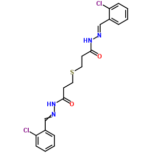 N-[(2-chlorophenyl)methylideneamino]-3-[2-[[(2-chlorophenyl)methylideneamino]carbamoyl]ethylsulfanyl]propanamide Structure,5436-13-5Structure