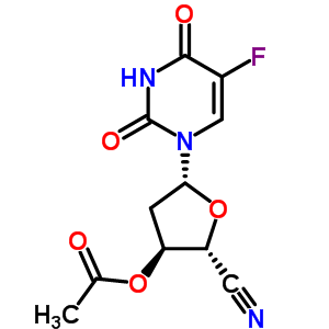 [(2R,3s,5r)-2-cyano-5-(5-fluoro-2,4-dioxo-pyrimidin-1-yl)oxolan-3-yl] acetate Structure,54918-13-7Structure