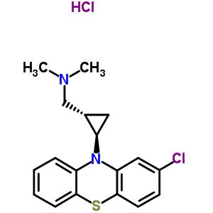 1-[(1S,2r)-2-(2-chlorophenothiazin-10-yl)cyclopropyl]-n,n-dimethyl-methanamine hydrochloride Structure,5493-13-0Structure