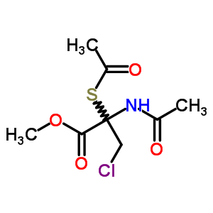 Methyl 2-acetamido-2-acetylsulfanyl-3-chloro-propanoate Structure,58178-01-1Structure