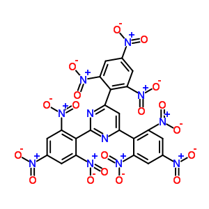 Pyrimidine,2,4,6-tris(2,4,6-trinitrophenyl)- Structure,59543-68-9Structure