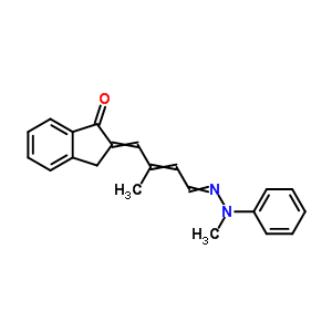 2-Butenal,4-(1,3-dihydro-1-oxo-2h-inden-2-ylidene)-3-methyl-,2-(2-methyl-2-phenylhydrazone) Structure,59624-62-3Structure