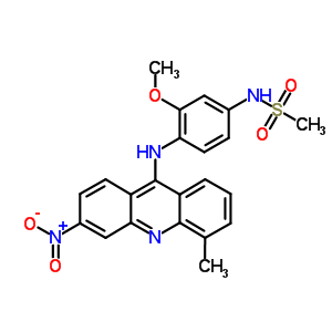 Methanesulfonamide, n-[3-methoxy-4-[ (5-methyl-3-nitro-9-acridinyl)amino]phenyl]-, monohydrochloride Structure,59987-97-2Structure