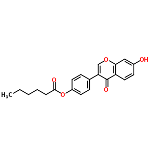 4-(7-Hydroxy-4-oxo-4h-chromen-3-yl)phenyl hexanoate Structure,602329-51-1Structure