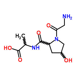 2-[[1-(2-Aminoacetyl)-4-hydroxy-pyrrolidine-2-carbonyl]amino]propanoic acid Structure,62147-09-5Structure