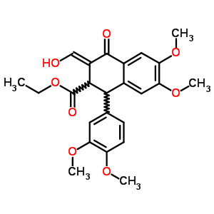 2-Naphthalenecarboxylicacid,1-(3,4-dimethoxyphenyl)-1,2,3,4-tetrahydro-3-(hydroxymethylene)-6,7-dimethoxy-4-oxo-,ethyl ester Structure,6267-83-0Structure