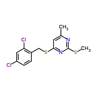 Pyrimidine,4-[[(2,4-dichlorophenyl)methyl]thio]-6-methyl-2-(methylthio)- Structure,6310-07-2Structure