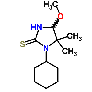 1-Cyclohexyl-4-methoxy-5,5-dimethyl-imidazolidine-2-thione Structure,63547-69-3Structure