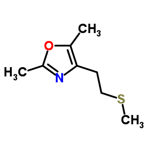 Oxazole,2,5-dimethyl-4-[2-(methylthio)ethyl]- Structure,63892-74-0Structure