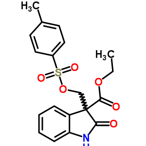 1H-indole-3-carboxylicacid, 2,3-dihydro-3-[[[(4-methylphenyl)sulfonyl]oxy]methyl]-2-oxo-, ethyl ester Structure,64230-57-5Structure