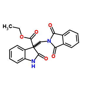 1H-indole-3-carboxylicacid, 3-[(1,3-dihydro-1,3-dioxo-2h-isoindol-2-yl)methyl]-2,3-dihydro-2-oxo-,ethyl ester Structure,64230-58-6Structure