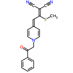 Propanedinitrile,2-[1-(methylthio)-2-[1-(2-oxo-2-phenylethyl)-4(1h)-pyridinylidene]ethylidene]- Structure,64995-37-5Structure