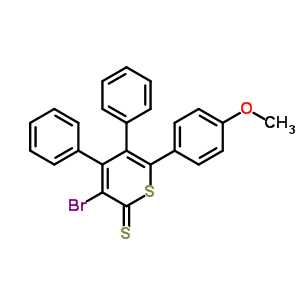 2H-thiopyran-2-thione,3-bromo-6-(4-methoxyphenyl)-4,5-diphenyl- Structure,65714-03-6Structure