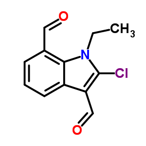 2-Chloro-1-ethyl-indole-3,7-dicarbaldehyde Structure,66335-13-5Structure