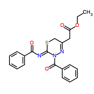 2H-1,3,4-thiadiazine-5-aceticacid, 3-benzoyl-2-(benzoylimino)-3,6-dihydro-, ethyl ester Structure,66870-57-3Structure