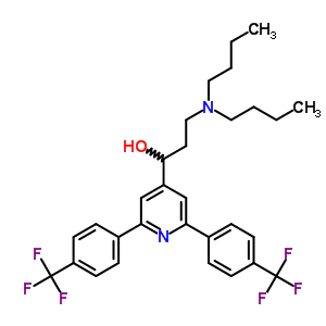 1-[2,6-Bis[4-(trifluoromethyl)phenyl]pyridin-4-yl]-3-(dibutylamino)propan-1-ol Structure,68690-16-4Structure