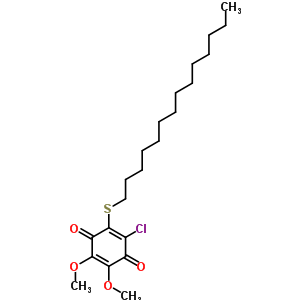 2-Chloro-5,6-dimethoxy-3-tetradecylsulfanyl-cyclohexa-2,5-diene-1,4-dione Structure,69241-89-0Structure