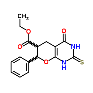 2H-pyrano[2,3-d]pyrimidine-6-carboxylicacid, 1,3,4,5,6,7-hexahydro-4-oxo-7-phenyl-2-thioxo-, ethyl ester Structure,69310-91-4Structure