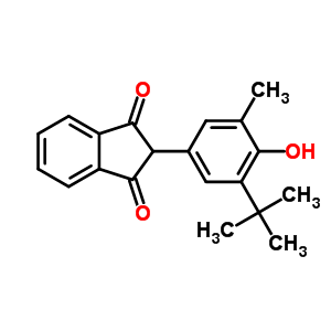 1H-indene-1,3(2h)-dione,2-[3-(1,1-dimethylethyl)-4-hydroxy-5-methylphenyl]- Structure,69574-16-9Structure