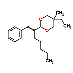 1,3-Dioxane,5-ethyl-5-methyl-2-[1-(phenylmethylene)hexyl]- Structure,6973-64-4Structure