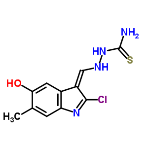 Hydrazinecarbothioamide,2-[(2-chloro-5-hydroxy-6-methyl-1h-indol-3-yl)methylene]- Structure,69789-91-9Structure