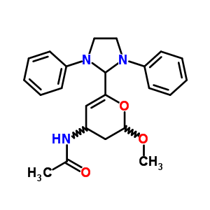 N-[2-(1,3-diphenylimidazolidin-2-yl)-6-methoxy-5,6-dihydro-4h-pyran-4-yl]acetamide Structure,69975-43-5Structure