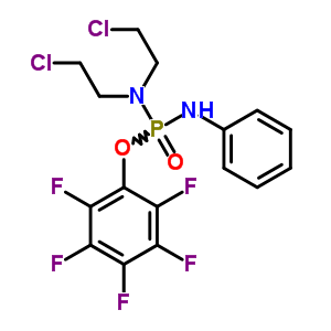 N-[bis(2-chloroethyl)amino-(2,3,4,5,6-pentafluorophenoxy)phosphoryl]aniline Structure,70539-69-4Structure