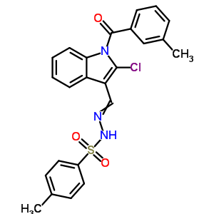 N-[[2-chloro-1-(3-methylbenzoyl)indol-3-yl]methylideneamino]-4-methyl-benzenesulfonamide Structure,70952-15-7Structure