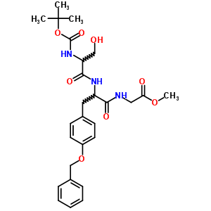 Methyl 2-[[2-[[3-hydroxy-2-(tert-butoxycarbonylamino)propanoyl]amino]-3-(4-phenylmethoxyphenyl)propanoyl]amino]acetate Structure,72186-04-0Structure