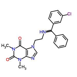 1H-purine-2,6-dione, 3,7-dihydro-7-(2-(((3-chlorophenyl)phenylmethyl)amino)ethyl)-1,3-dimethyl- Structure,72754-68-8Structure