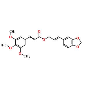 2-Propenoic acid,3-(3,4,5-trimethoxyphenyl)-, 3-(1,3-benzodioxol-5-yl)-2-propenyl ester, (e,e)-(9ci) Structure,7460-41-5Structure