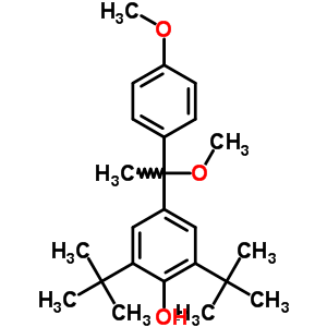 Phenol,2,6-bis(1,1-dimethylethyl)-4-[1-methoxy-1-(4-methoxyphenyl)ethyl]- Structure,75393-97-4Structure