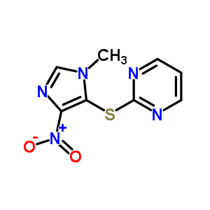 Pyrimidine, 2((1-methyl-4-nitro-1h-imidazol-5-yl)thio)- Structure,75464-89-0Structure