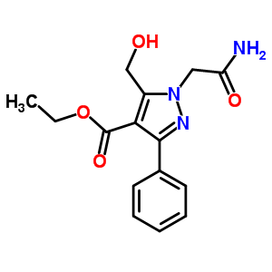 1H-pyrazole-4-carboxylicacid, 1-(2-amino-2-oxoethyl)-5-(hydroxymethyl)-3-phenyl-,ethyl ester Structure,76973-02-9Structure