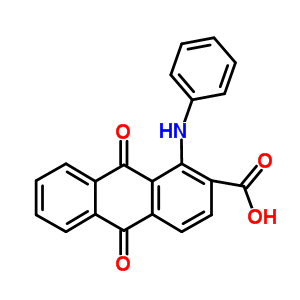 2-Anthracenecarboxylic acid, 9,10-dihydro-9,10-dioxo-1-(phenylamino)- Structure,81-79-8Structure