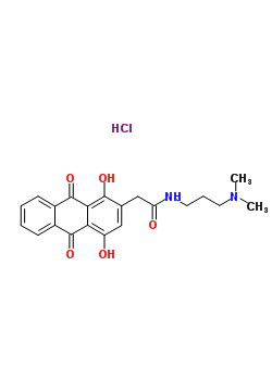 2-Anthraceneacetamide,n-[3-(dimethylamino)propyl]-9,10-dihydro-1,4-dihydroxy-9,10-dioxo-,hydrochloride Structure,81085-95-2Structure