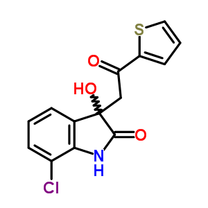 2H-indol-2-one,7-chloro-1,3-dihydro-3-hydroxy-3-[2-oxo-2-(2-thienyl)ethyl]- Structure,83393-71-9Structure