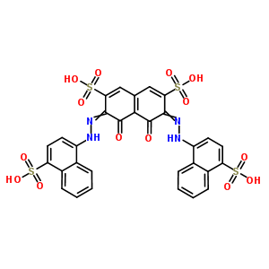 2,7-Naphthalenedisulfonicacid, 4,5-dihydroxy-3,6-bis[2-(4-sulfo-1-naphthalenyl)diazenyl]- Structure,83656-13-7Structure