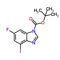 1H-benzimidazole-1-carboxylic acid, 6-fluoro-4-iodo-, 1,1-dimethylethyl ester Structure,895535-15-6Structure